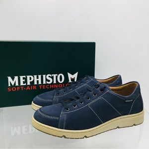 Mephisto Navy Blue Nubuck Leather Men’s Sneakers Size US 8 Medium